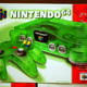 Photo of the box for a translucent green Nintendo 64 console from the 1990s.